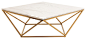 Rosalie Hollywood Regency Gold Steel White Marble Coffee Table - industrial - Coffee Tables - Kathy Kuo Home