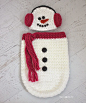 FREE Pattern from Repeat Crafter Me: Crochet Snowman Ear Muff Hat and Cocoon. Soooo Cute!