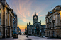 General 1800x1200 architecture building old building Edinburgh Scotland UK street ancient church tower statue sculpture cathedral street light sunset clouds evening