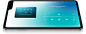 Samsung Galaxy Fold以横向模式展开，屏幕上有三星音乐(Samsung Music)应用程序，两侧都有显示立体声扬声器发出的声音的动画。