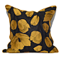 现代新中式沙发抱枕样板间软装奢华黑黄色椅子床头靠包靠枕靠垫套-tmall.com天猫