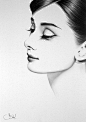 Audrey Hepburn Portrait Fine Art Pencil Drawing Signed Print