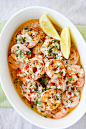 Roasted Shrimp Scampi - the easiest and BEST roasted shrimp scampi ever. 5 mins to prep, 5 mins in the oven and dinner is ready | rasamalaysia.com