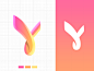 Yesvite Logo design letter y colorful fun happy unique glossy pink orange xalion design logo