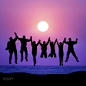 Group of friends jumping against sunset by Pavlo Vakhrushev on 500px