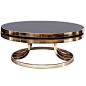 Italian Brass and Glass Swivel Coffee Table