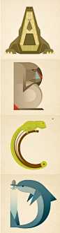 Animal Alphabet-26个动物象形字母字体设计封面大图
