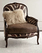 Titus Zebra-Print Bergere Chair