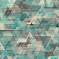 Equilateral Confusion : Generative artworks created by code written in Java/Processing. The algorithm chaotically draws triangles on an equilateral grid then it assigns a randomly interpolated value from a 4 colour given palette.