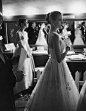 Audrey Hepburn and Grace Kelly backstage at the 28th Annual Academy Awards on March 21, 1956