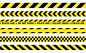 矢量黄色警戒线