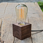Wood Block Tungsten Lamp: 
