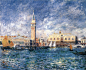 法国印象派大师雷诺阿的风景油画作品《威尼斯的宫殿》高清大图