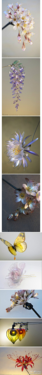 令人惊叹的日本手工艺品。材质：造花液，金属是铁和电镀合金。