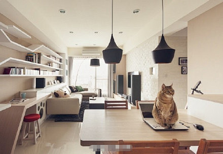 I-CHI现代简洁的家居装修设计，墙面的...