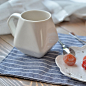 纯白马克杯创意简约日式陶瓷方形男女水杯牛奶茶杯办公杯-淘宝网
