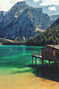 Lake Braies, Italy.: 