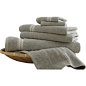 Spa Egyptian Cotton Embroidered Rope 6 Piece Towel Set Color: Taupe