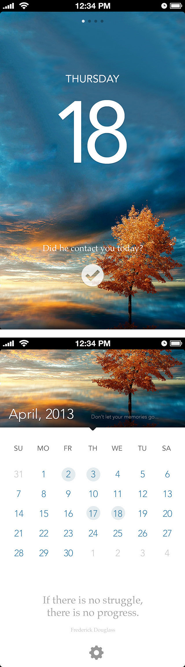 一个app的启动页和日历页-效率-蓝色-...