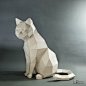 Cat Model , Cat Low poly, Cat Sculpture, pet , Cat Kit, Papercraft Kit, DIY Cat, 3D Paper Crafts animals : You can make your own Cat Models DIY paper craft projects to create a polygonal shaped sculpture. It is a paper 3D paper sculpture that can be put t