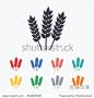 Agricultural sign icon. Gluten free or No gluten symbol. Colored flat icons on white background.