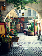 Restaurant Courtyard, Krakow, Poland