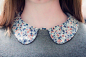 floral print collar on grey sweater via Eleonore Bridge.