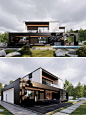 现代风二层黑白拼接自建房轻奢私宅别墅设计