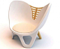 巴塞罗那家具设计师damaris&marc把木材和塑料相结合制成的髂骨椅 子，椅子的外表设计类似于骨头形状，同时也把它可爱化了，不看说明，我都不会把此款椅子和骨头联想起来。即使看出是骨头设计，也不会带给大家不安的感觉。椅子加入了坐垫和靠背设计，增加了舒适度。