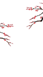 小寒节气祝福中国风红梅手机海报