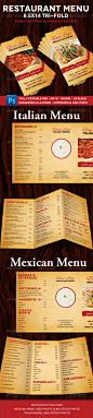 Restaurant Menu (Italian & Mexican) - Food Menus Print Templates