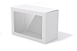Photo 3d blank product package box on white