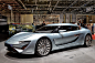 nanoFLOWCELL AG日前在2014年日内瓦车展上发布了一款极其惊艳的QUANT e-Sportlimousine概念车，车身被辅以“水晶湖蓝”涂装，搭配富有空气动力学原理的线条、全视野挡风玻璃、带有凹槽的倾斜车顶、独特造型的后窗、铜金属色调细节修饰、鸥翼车门以及22英寸合金轮毂等。