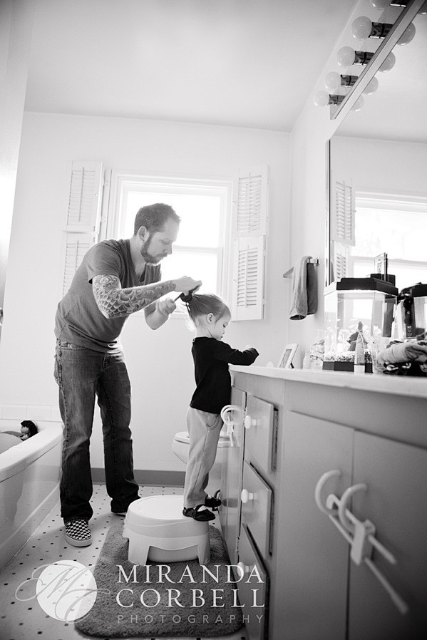 Dad doing her hair? ...