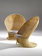 Contemporary armchair / rattan FOGLIA by Giovanni Travasa Bonacina Vittorio