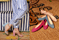 (Left) Stuart Weitzman NearlyNude Block Heel Sandals (Right) Stuart Weitzman Chicflat Ballet Flats