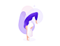 The Scorpian vector purple stretch woman girl people design colour pose illustration yoga