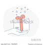 Gift giving. Hand holding a gift box, bonus, flat design outline banner, usage for e-mail newsletters, web banners, headers, blog posts, print and more.