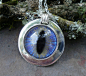 Gothic Steampunk Silver Plate Bezel Cat Evil Eye Pendant : I have my custom made silver plated bezels in stock. Gothic, steampunk, evil cat eye pendants, in 4 sizes. This one, the 22mm size hand painted