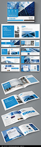 蓝色大气科技企业画册设计图片
