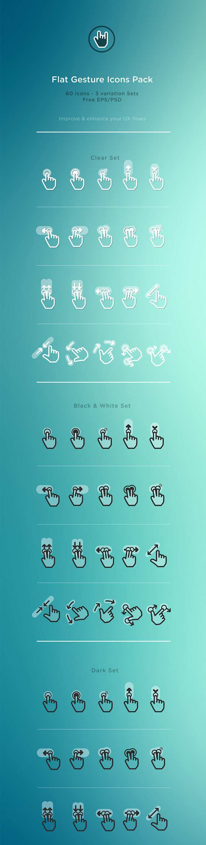 Flat Gesture Icons P...