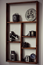 Shelf display with vintage cameras *Need something like this for mine!!: 