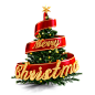 —Pngtree—merry christmas christmas tree heading_6963598