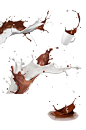 顺滑喷溅的咖啡牛奶装饰免抠元素