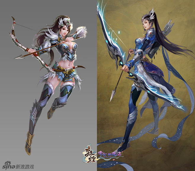 对比-女射手_游戏原画_游戏图_Game...