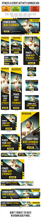 Fitness & Sport Activity Banner Ads 网页健身活动广告平面素材-淘宝网