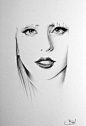 Lady Gaga Minimalism Pencil Drawing Fine Art Portrait Print Hand Signed. $12.99, via Etsy.: