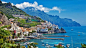 西西里岛  海边山脚下的美丽小镇