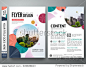 Portfolio template vector. Minimal flower brochure design report business flyers magazine poster. Abstract cover book  presentation. City on A4 layout.