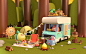 Mr Strawberry & Friends go camping : Expanded the universe for my characters by letting them go camping! 